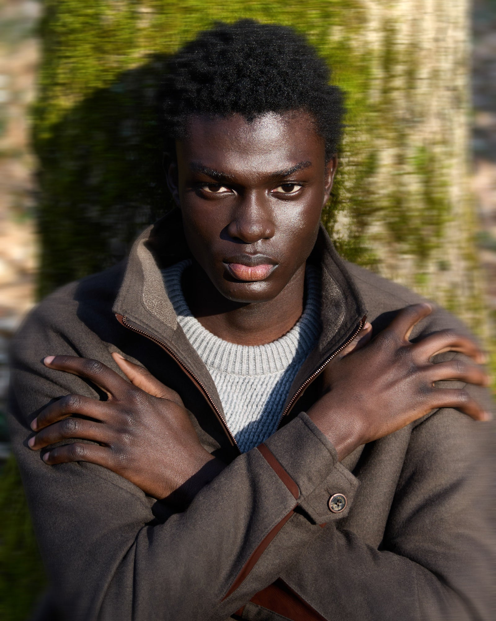 Combed cashmere blouson