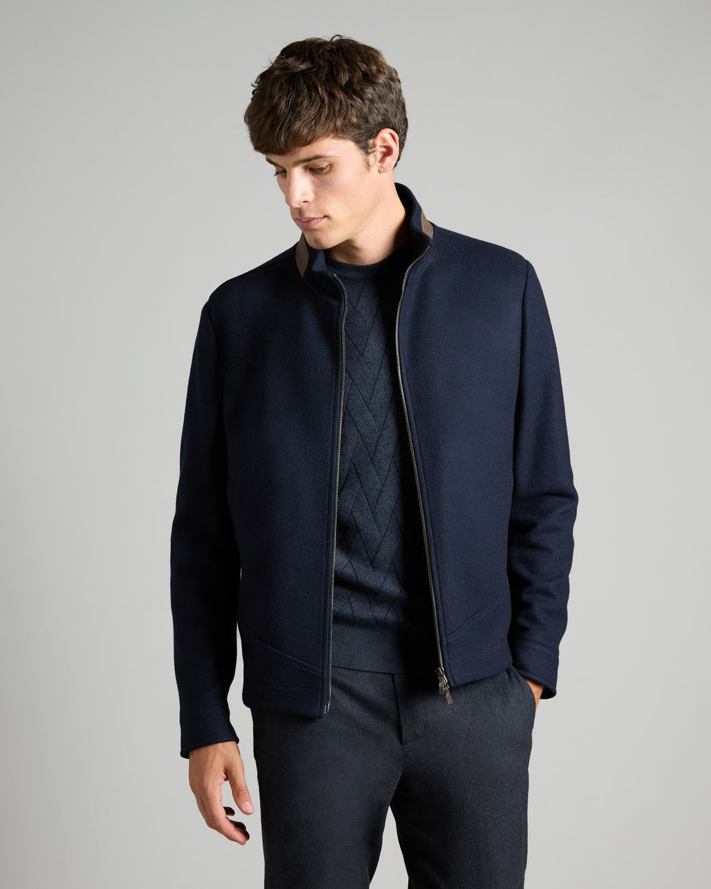 Blue Nicholson blouson in Cashmere Fleece