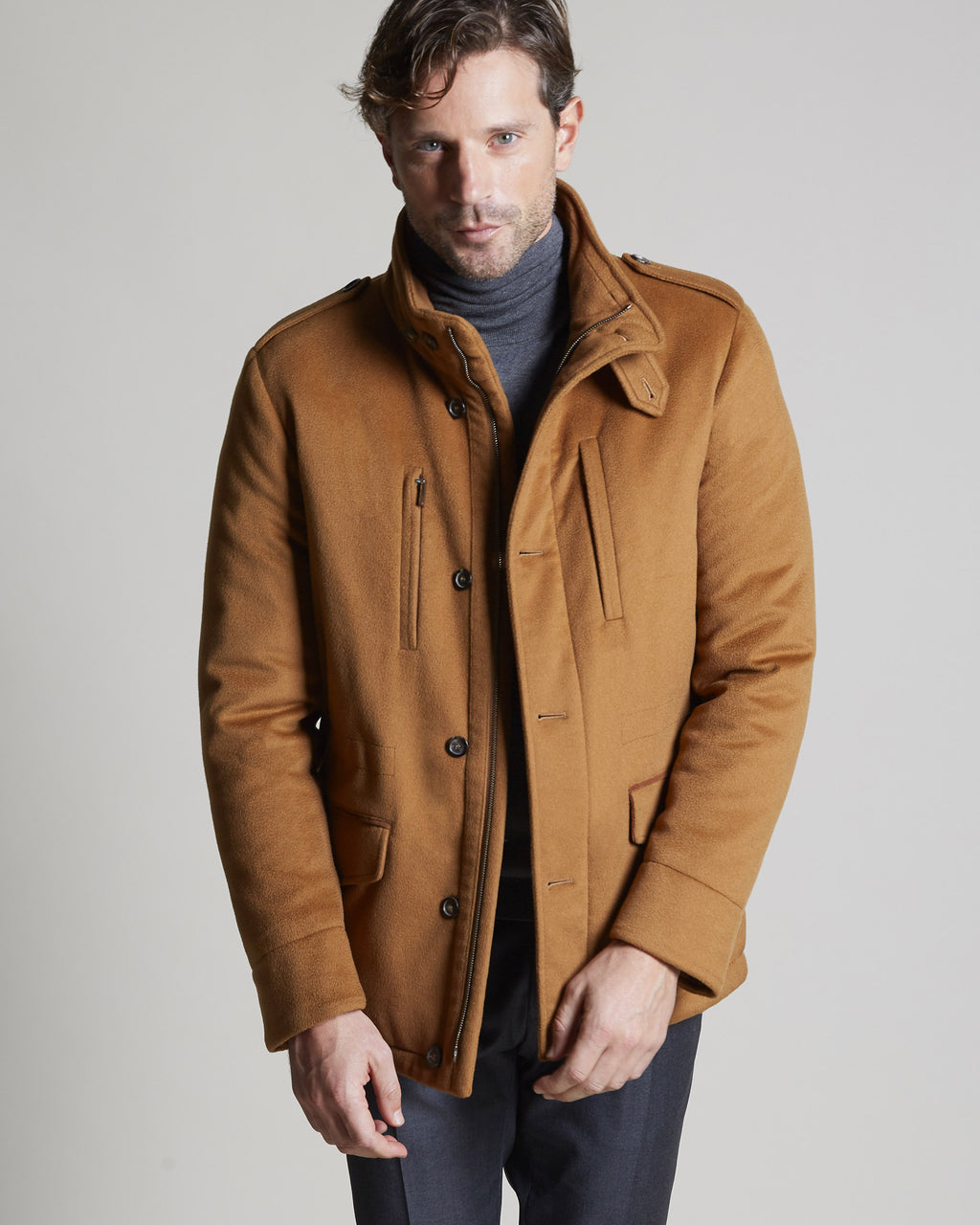 Pure Vicuña parka in natural colour.