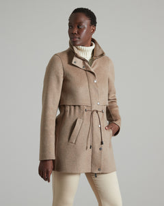 Double face Cashmere safari jacket in brown