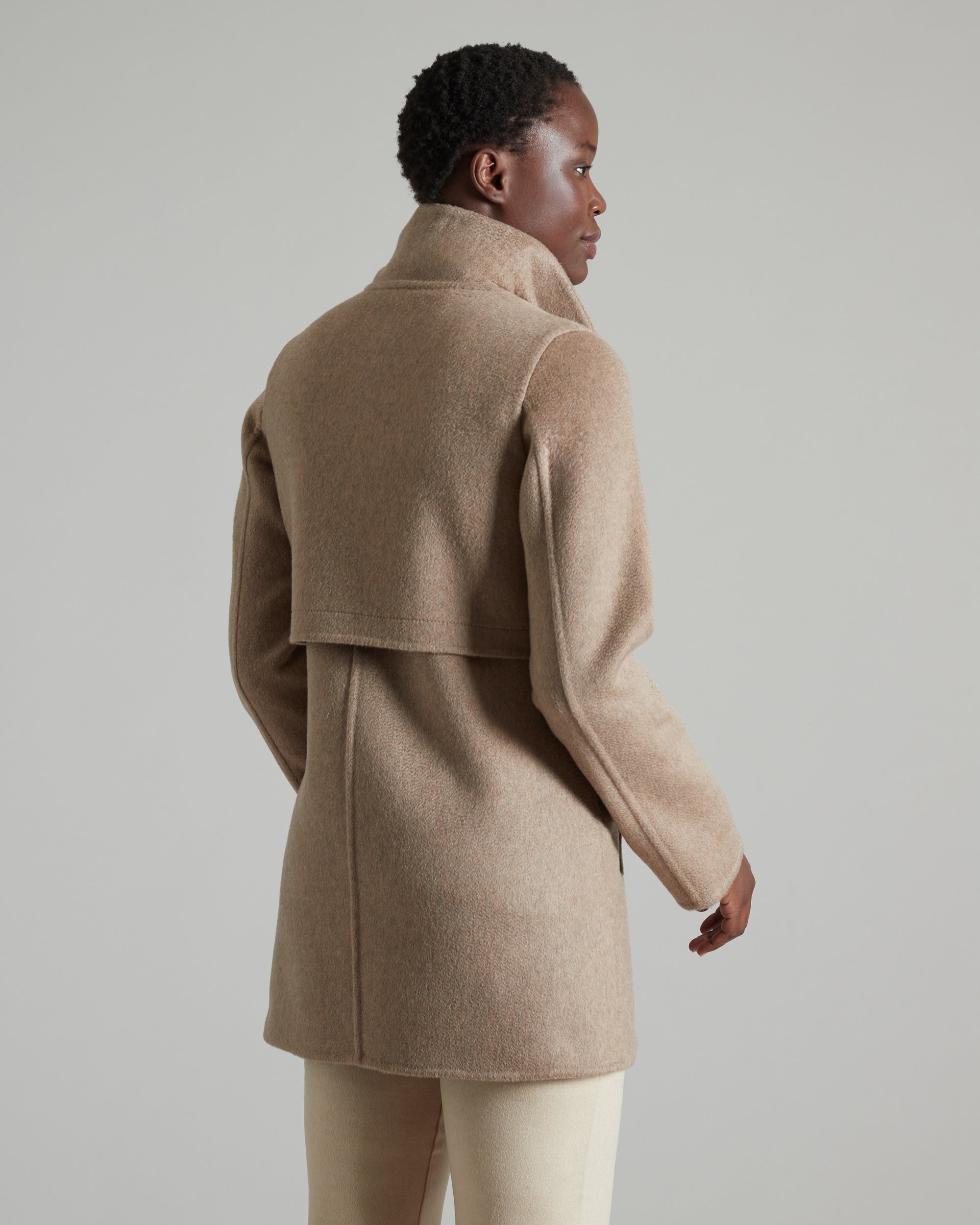 Double face Cashmere safari jacket in brown