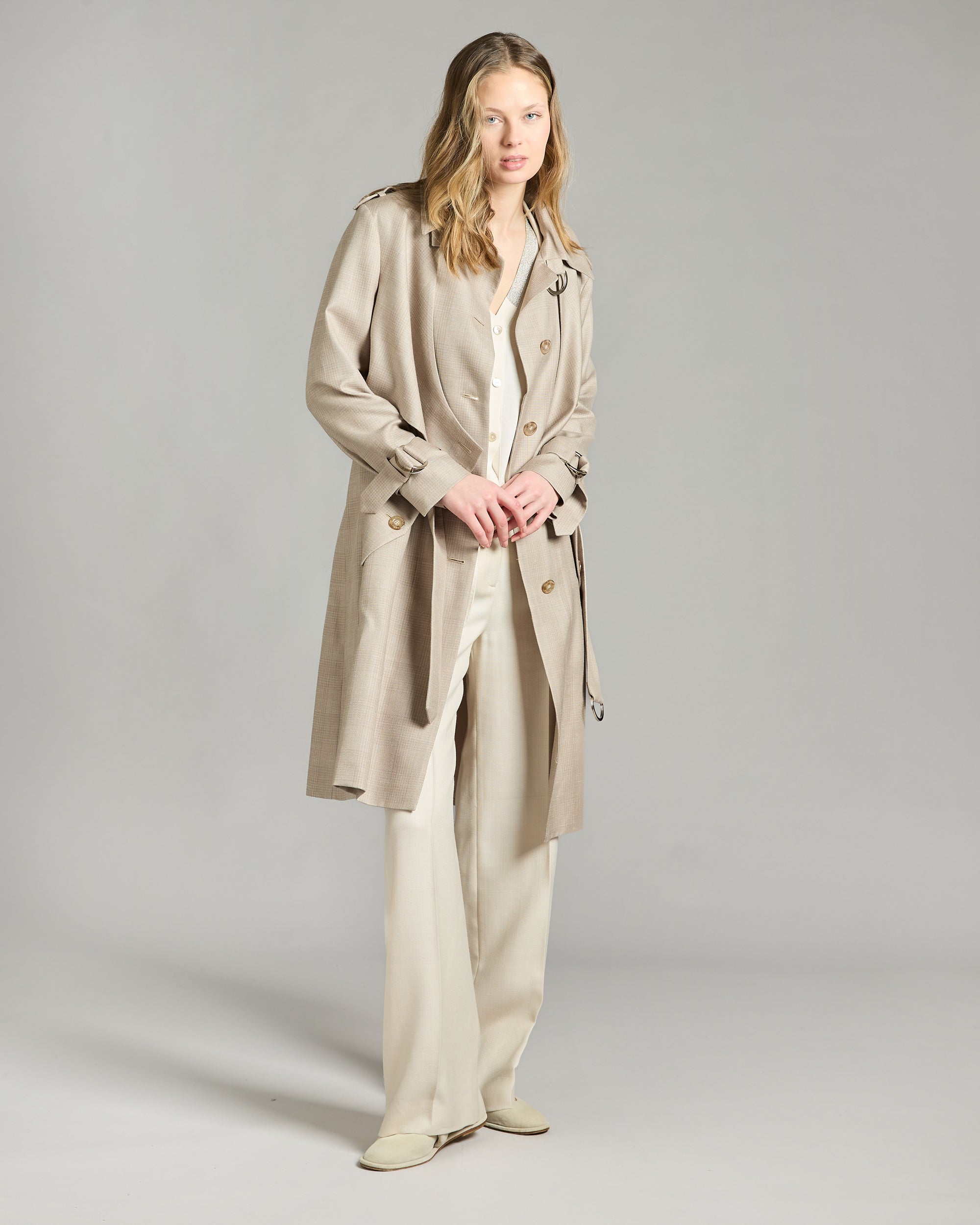 Trench in Cashmere Canvas