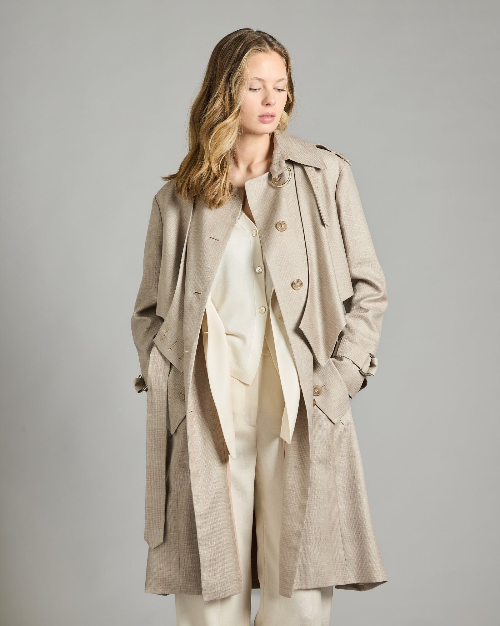 Trench in Cashmere Canvas