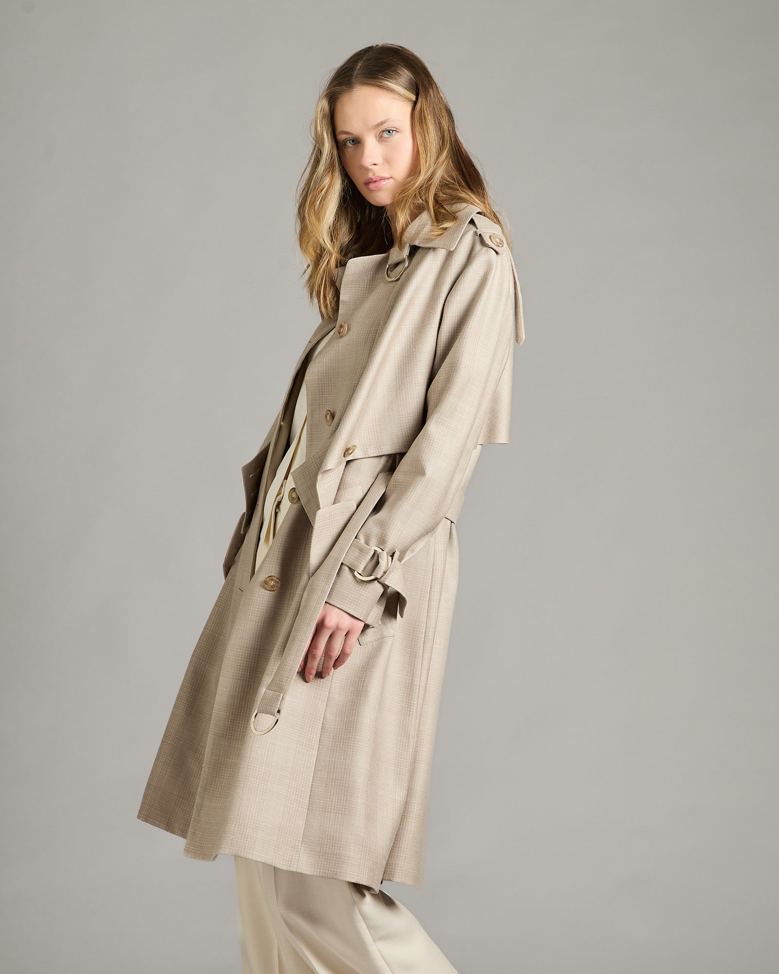 Trench in Cashmere Canvas