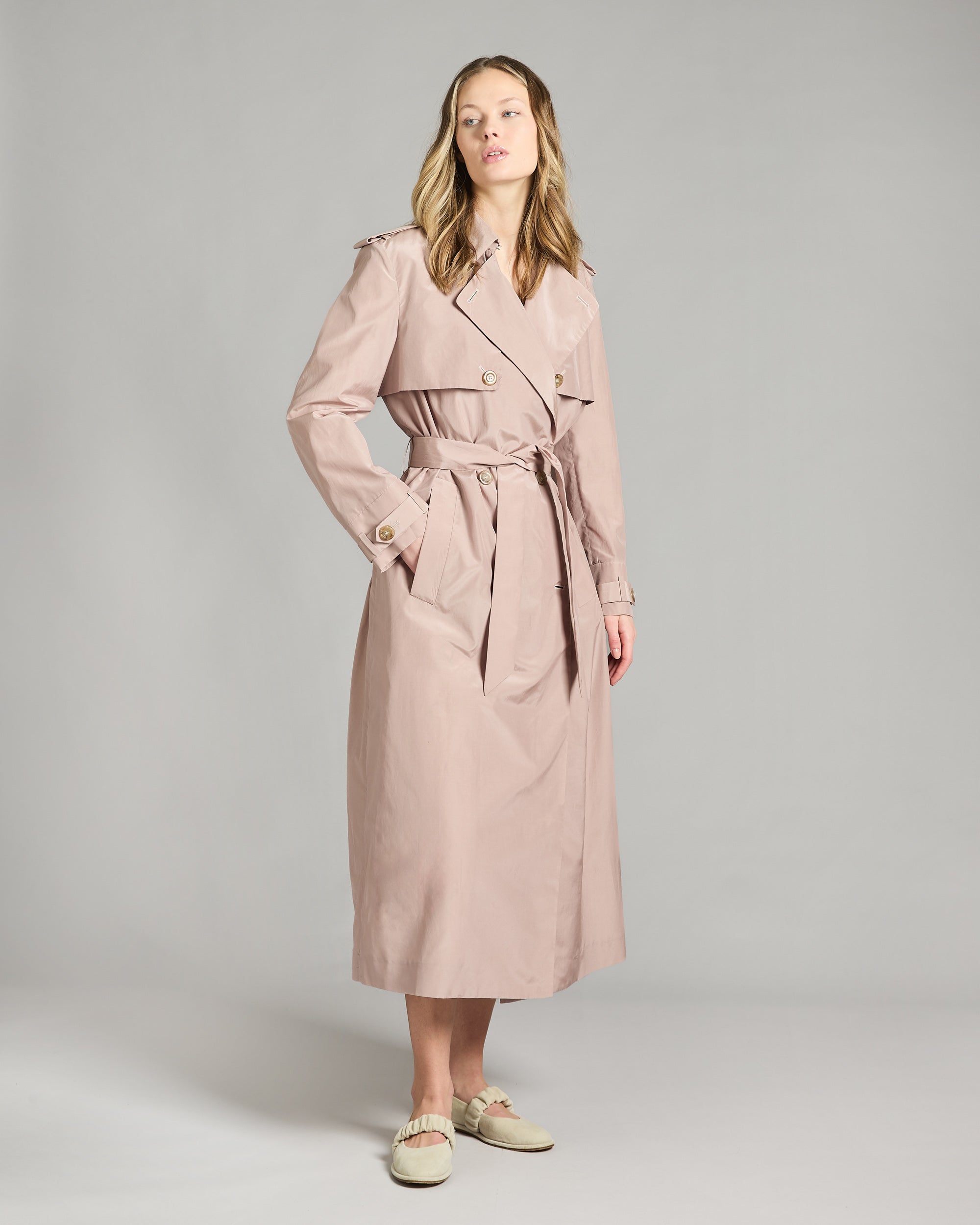 Silk and cotton Trench