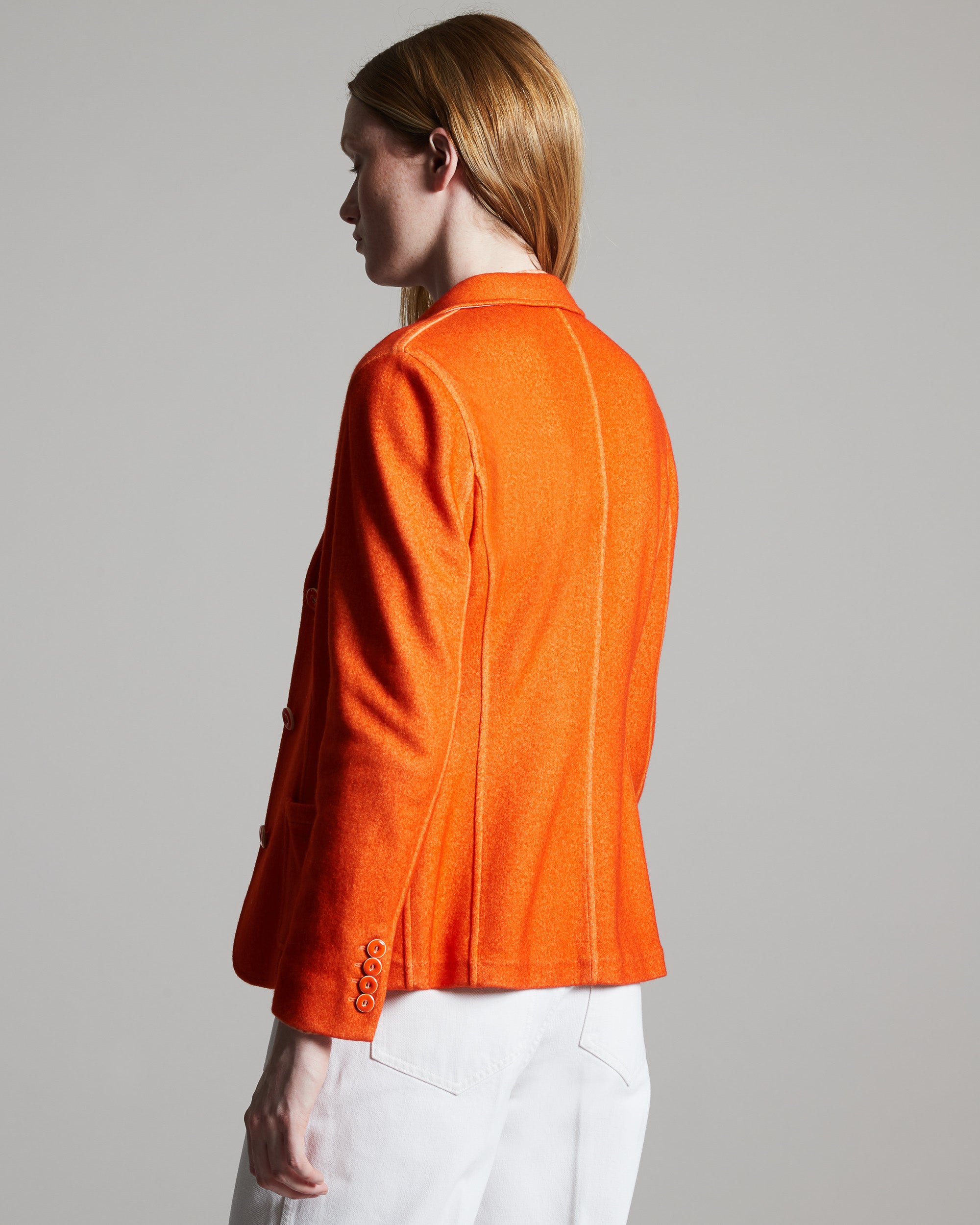 Orange cashmere fleece Kate blazer 3