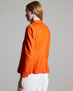 Orange cashmere fleece Kate blazer 3