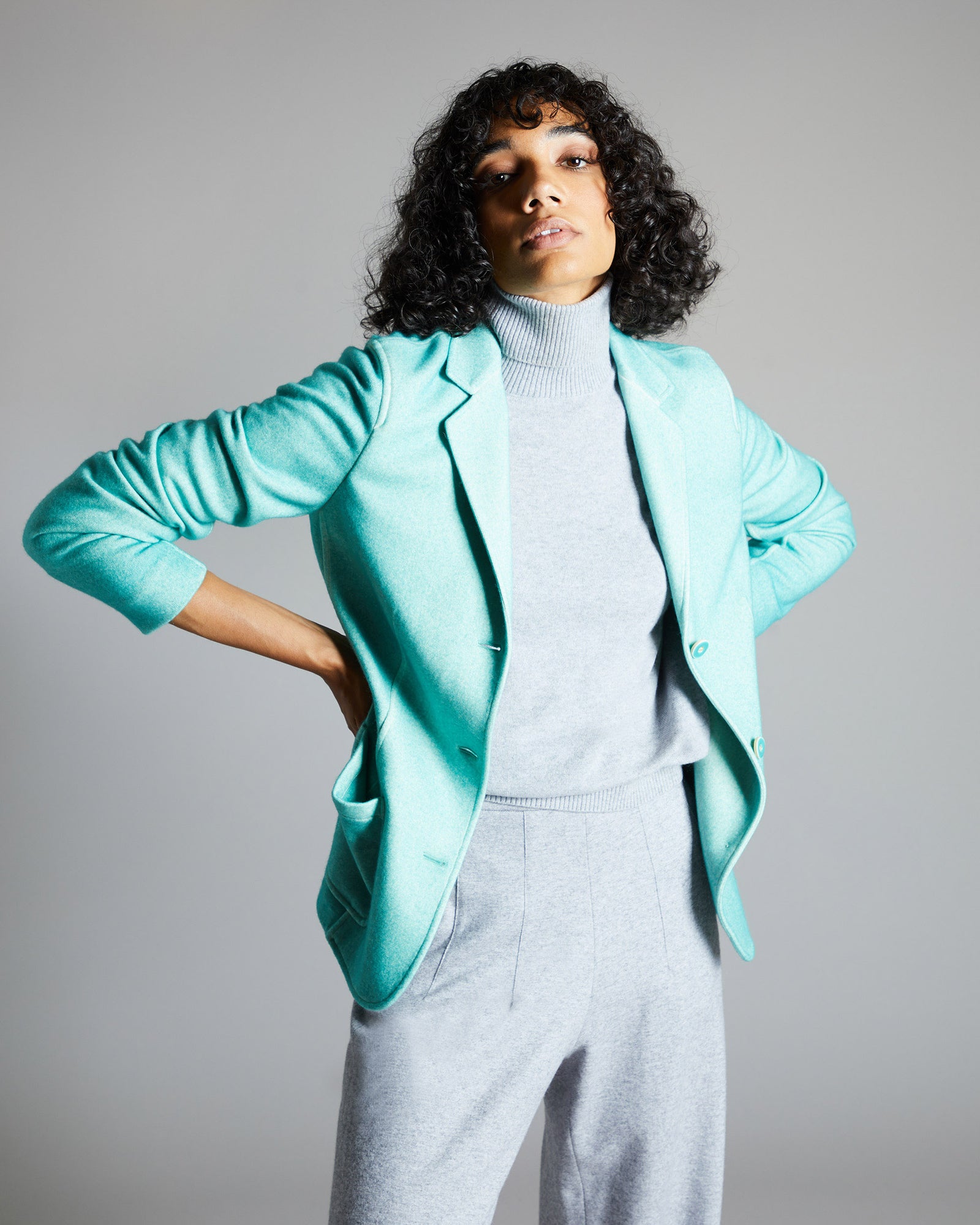 Green cashmere fleece Kate blazer