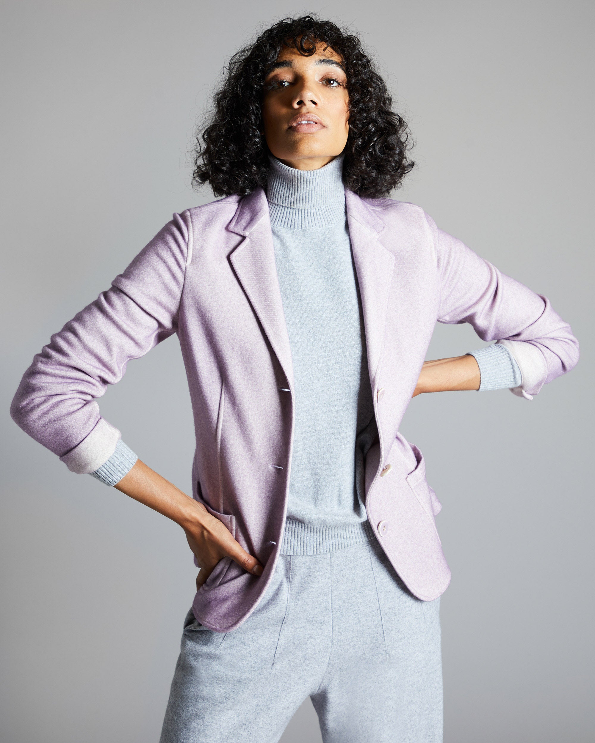 Pink cashmere fleece Kate blazer