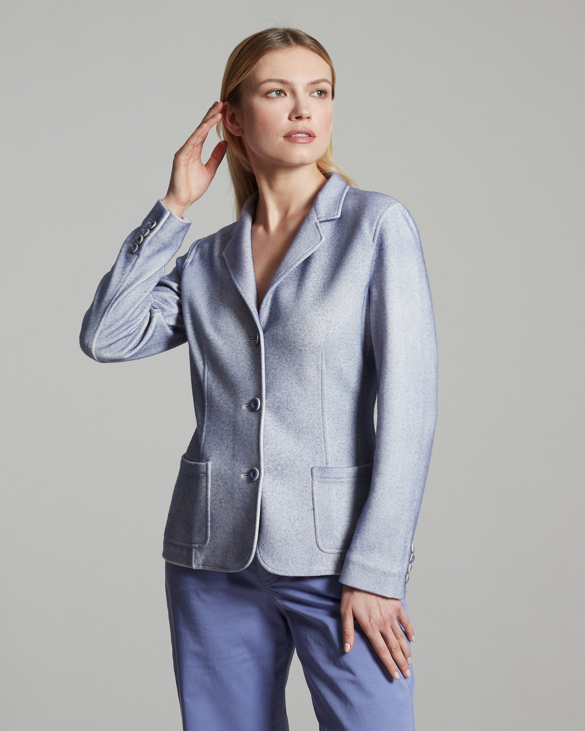 Hand Gespritzer Kate Blazer aus Kaschmirfleece in Bratsche