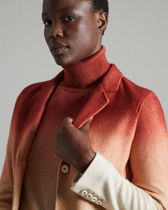 Kate jacket in orange hand-sprayed cashmere fleece