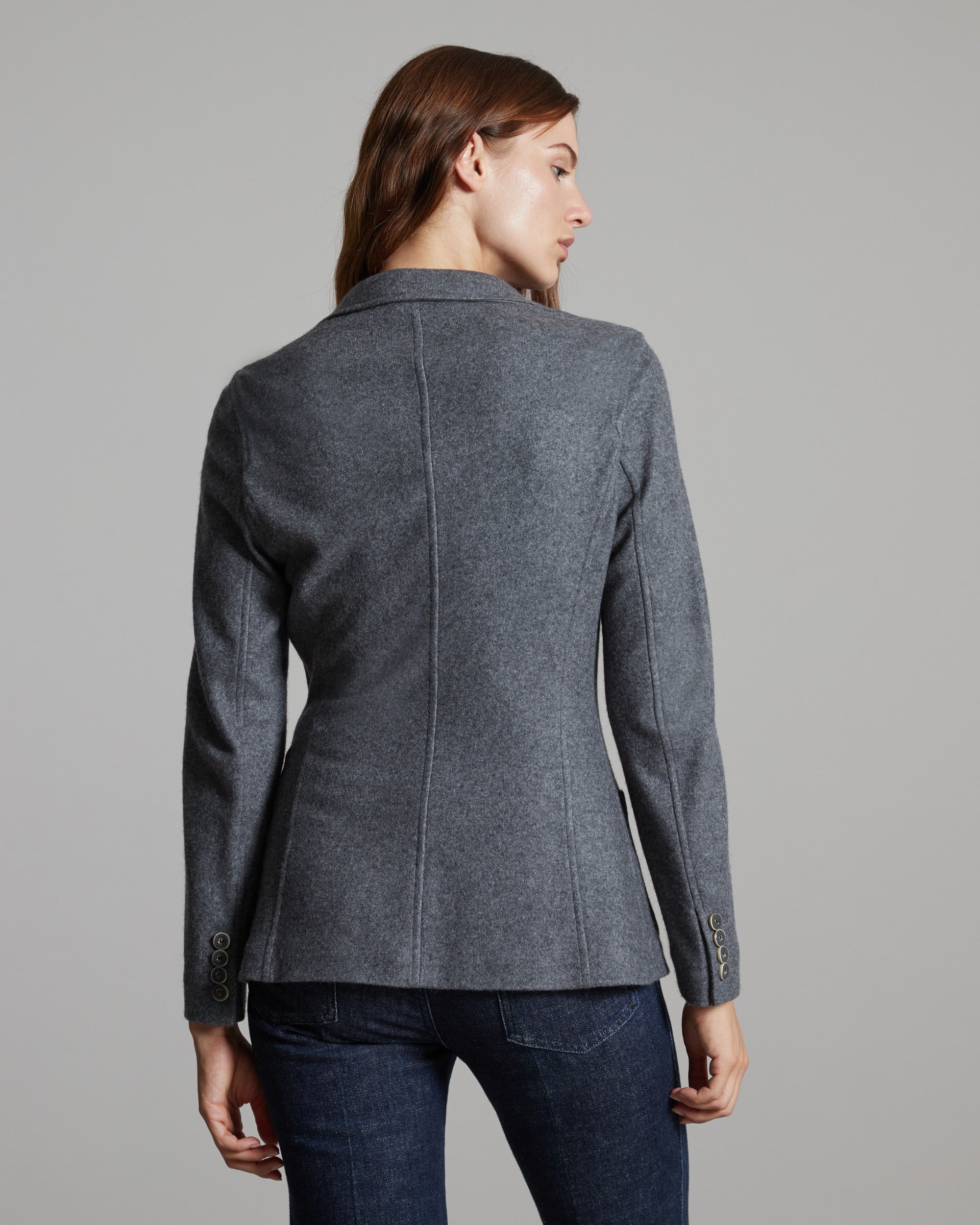 Dark grey cashmere fleece Kate blazer 3