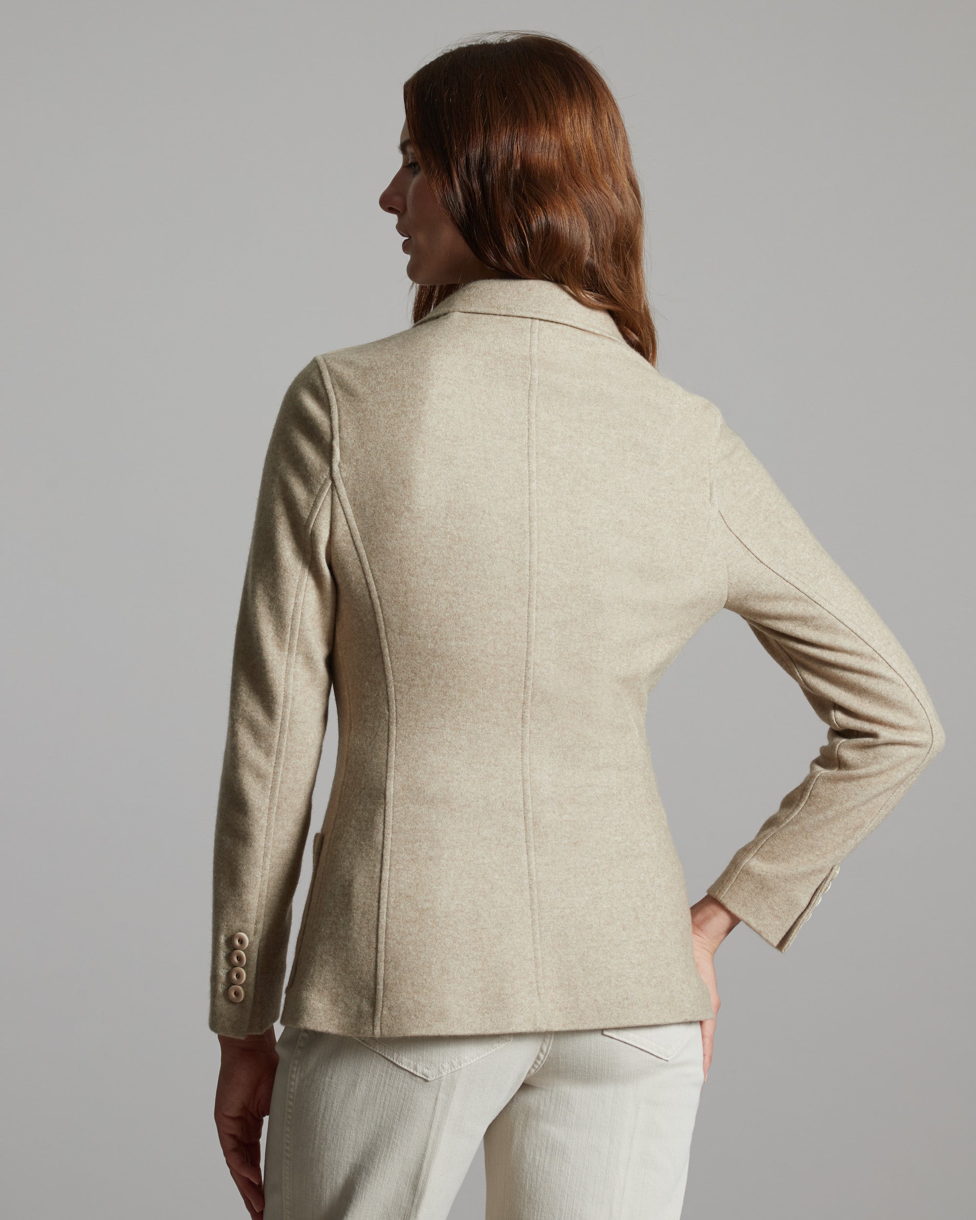 Giacca kate in cashmere fleece beige