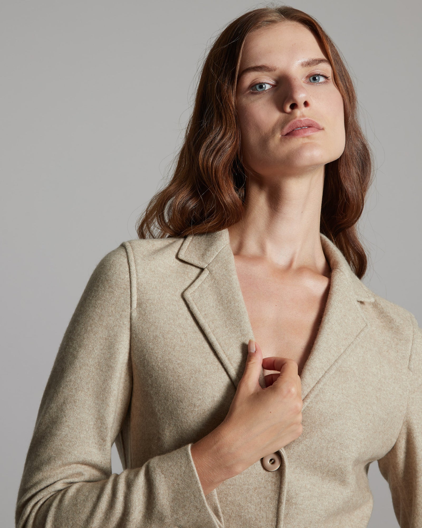 Giacca kate in cashmere fleece beige