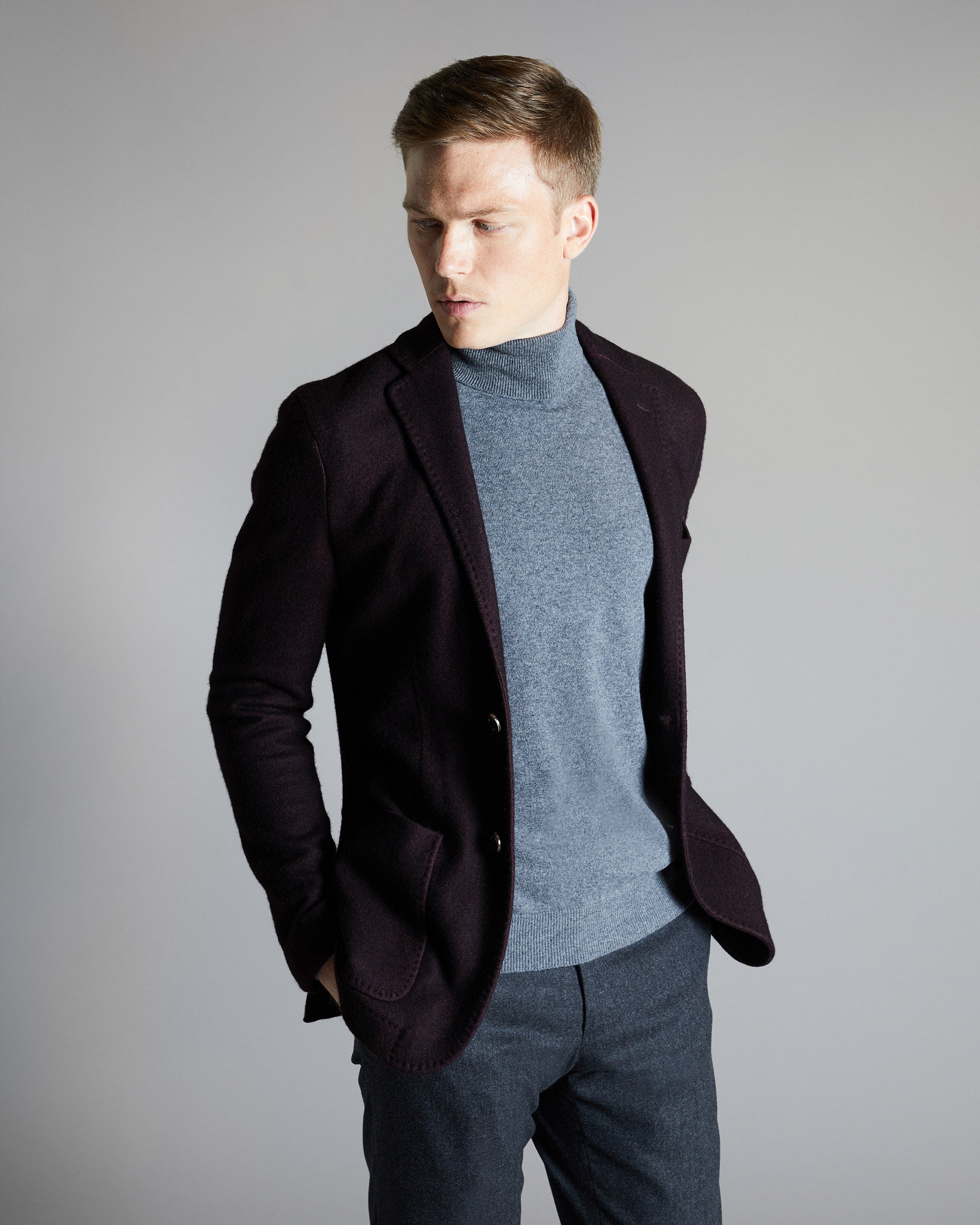 Bordeaux cashmere fleece blazer 3