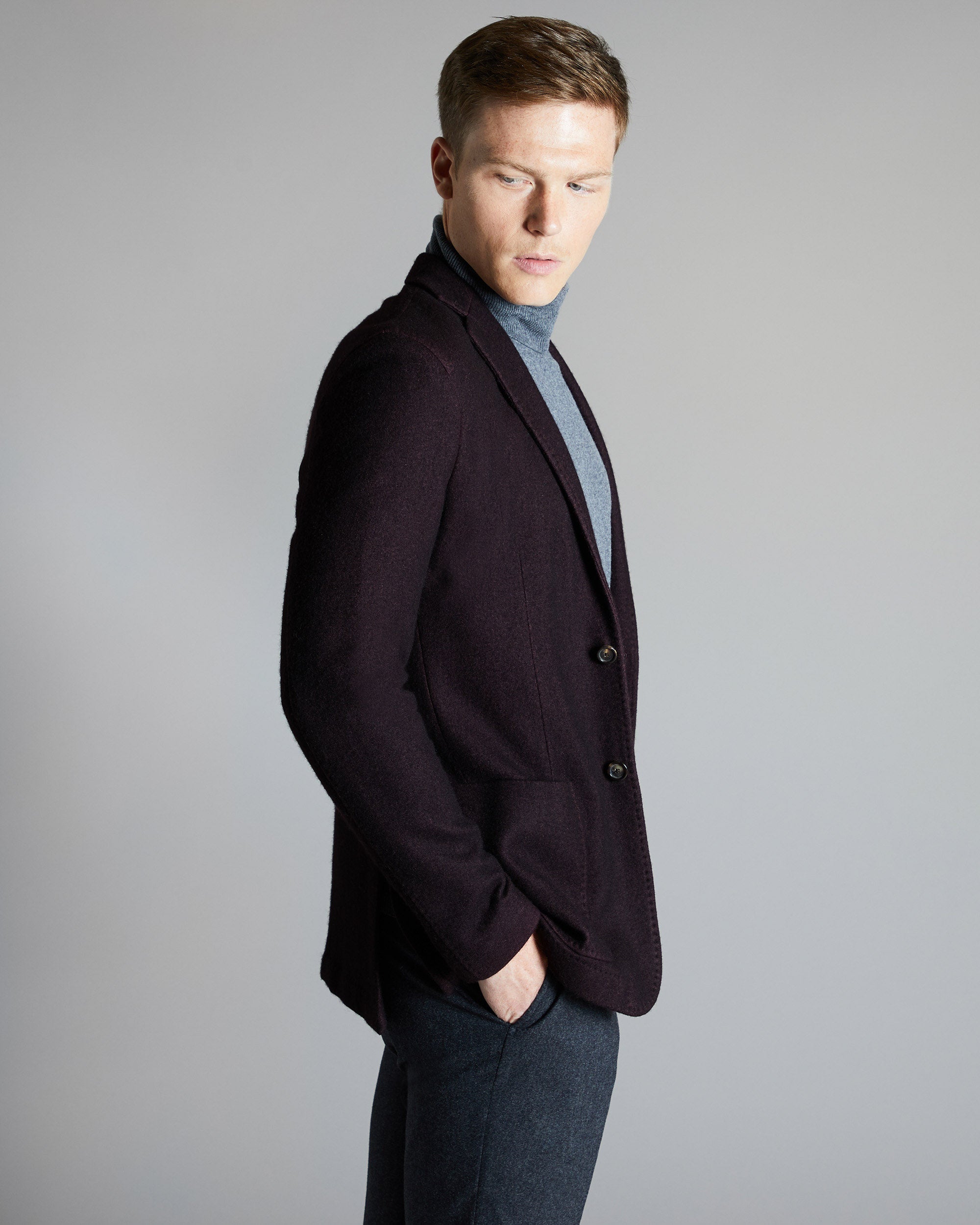 Bordeaux cashmere fleece blazer