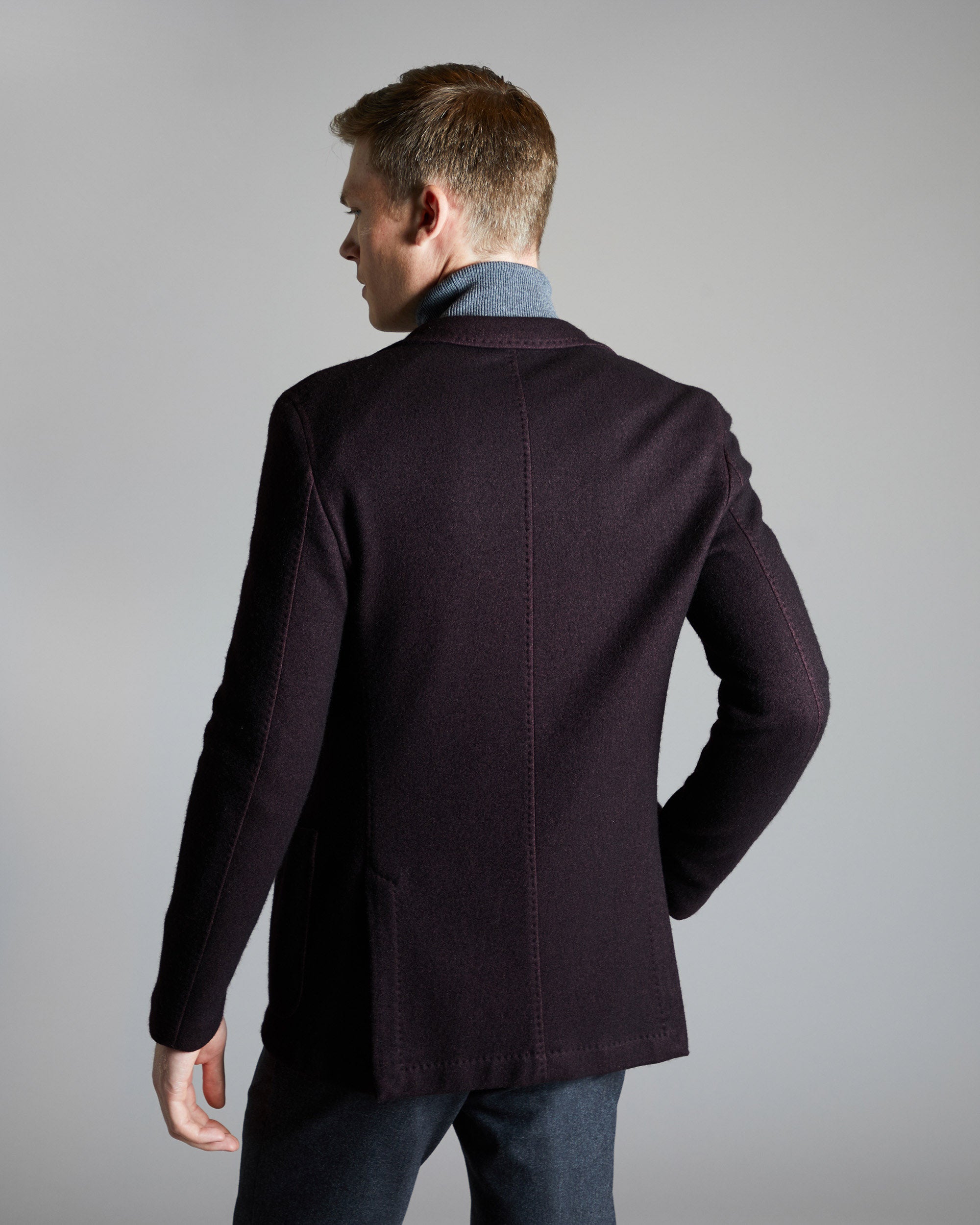 Bordeaux cashmere fleece blazer 4