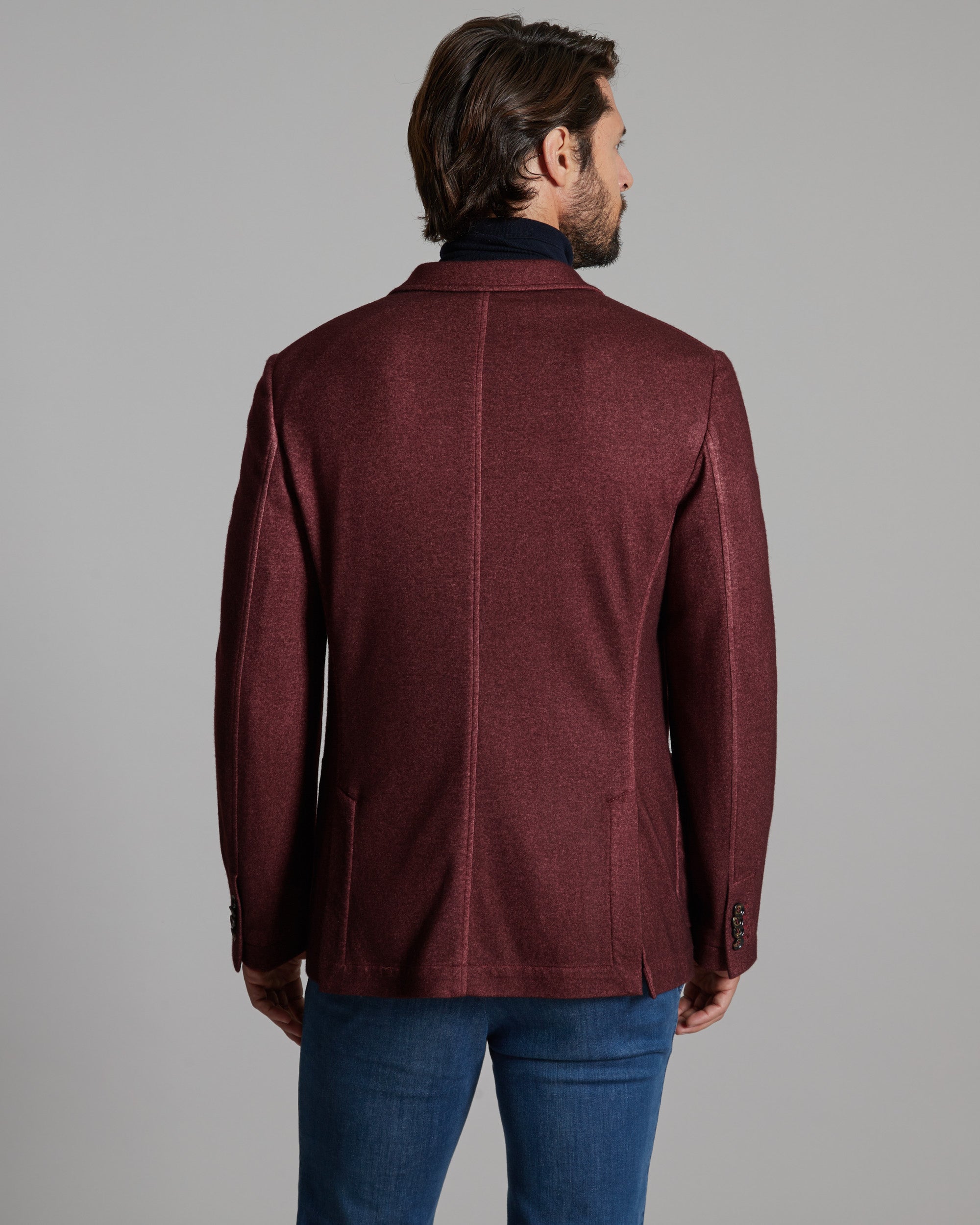 Giacca in cashmere fleece bordeaux