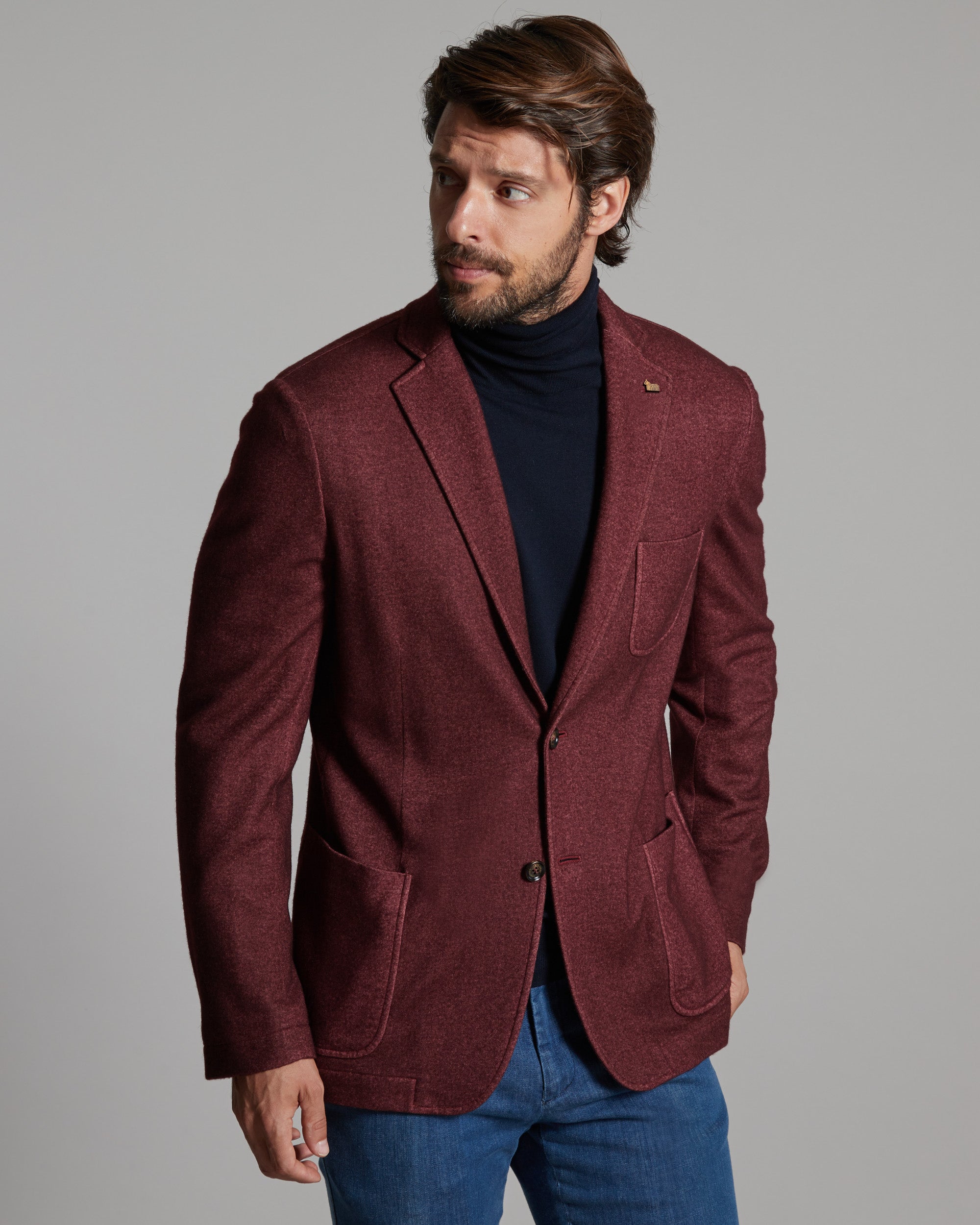 Bordeaux cashmere fleece blazer 2