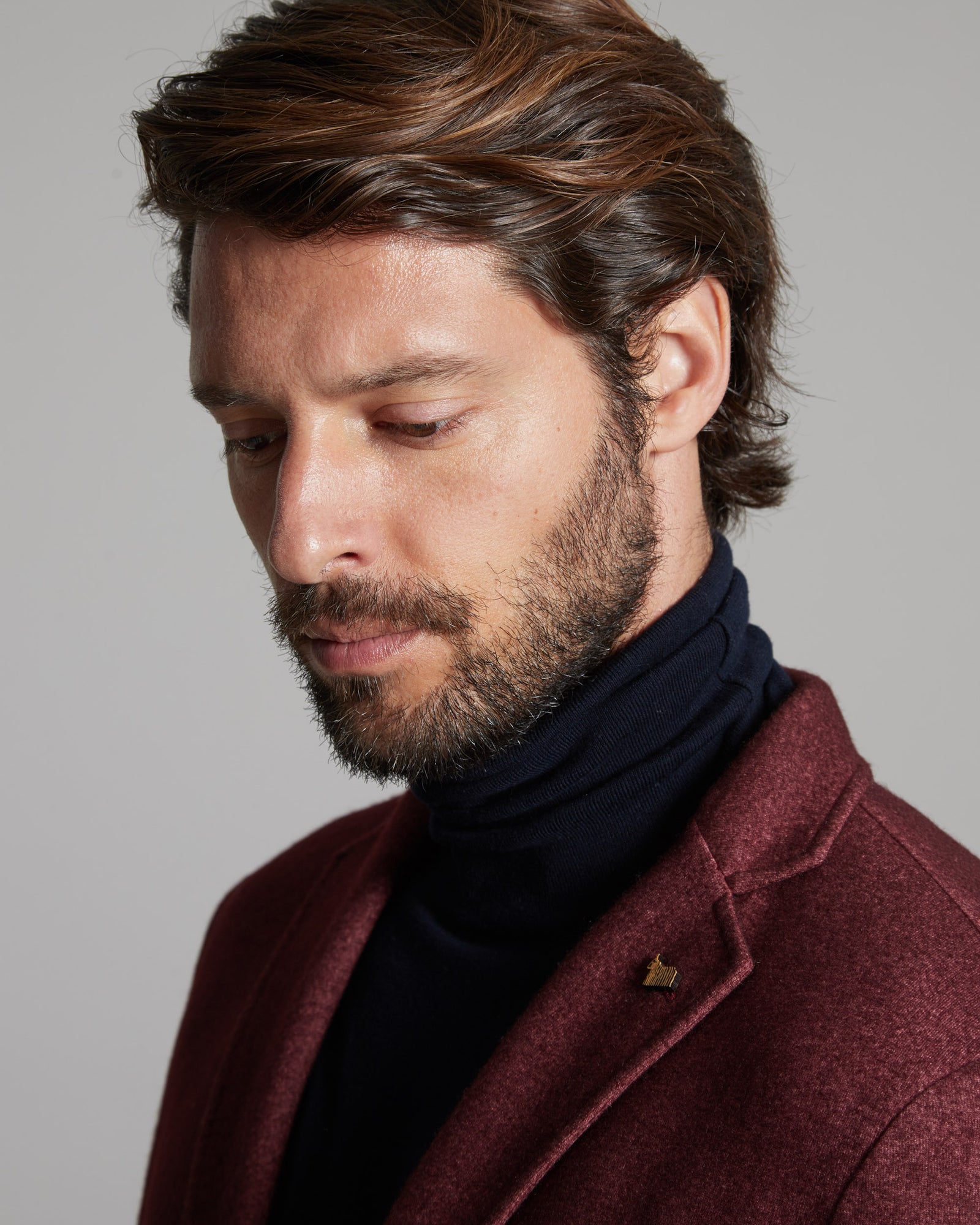 Giacca in cashmere fleece bordeaux
