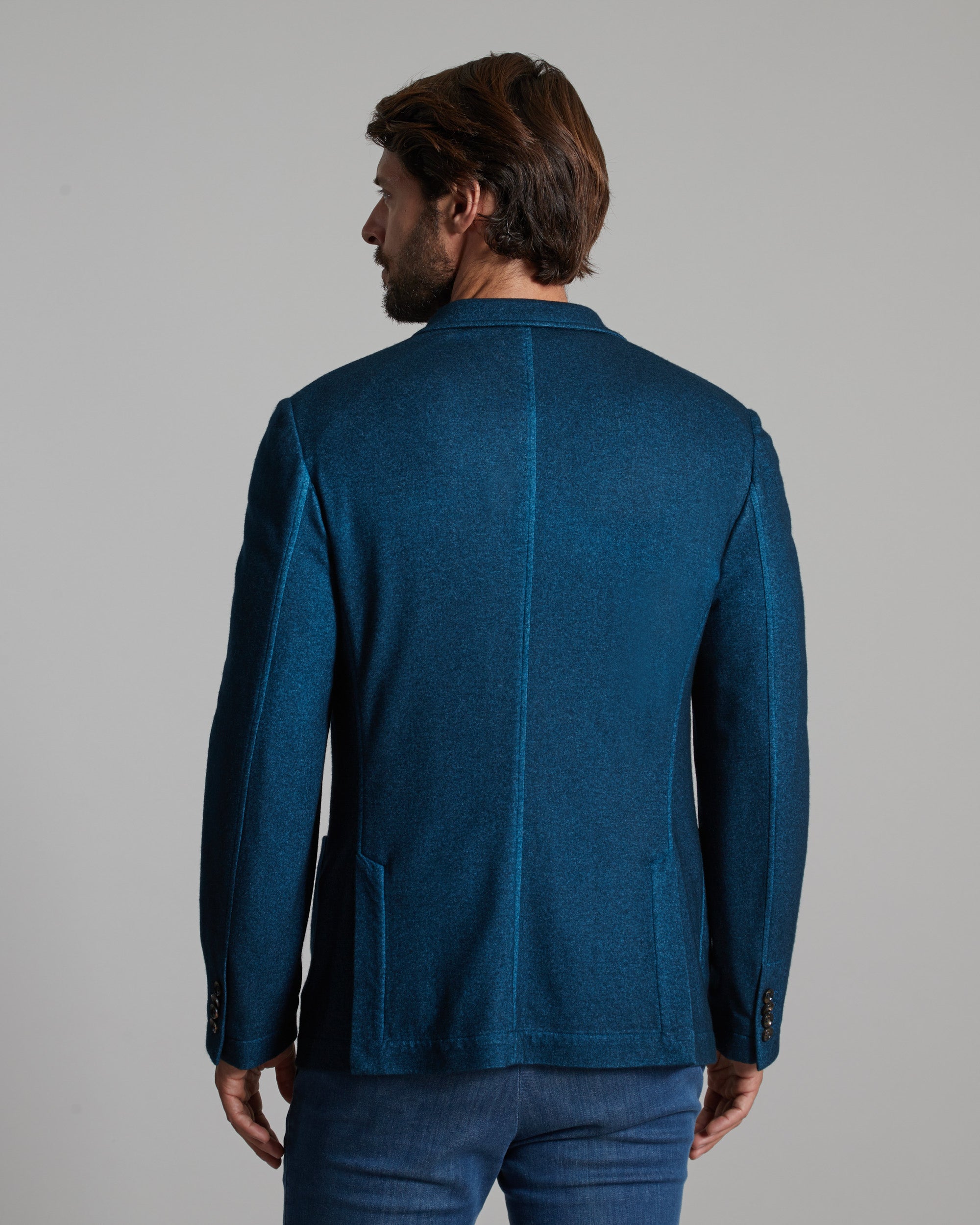 Giacca in cashmere fleece blu cobalto
