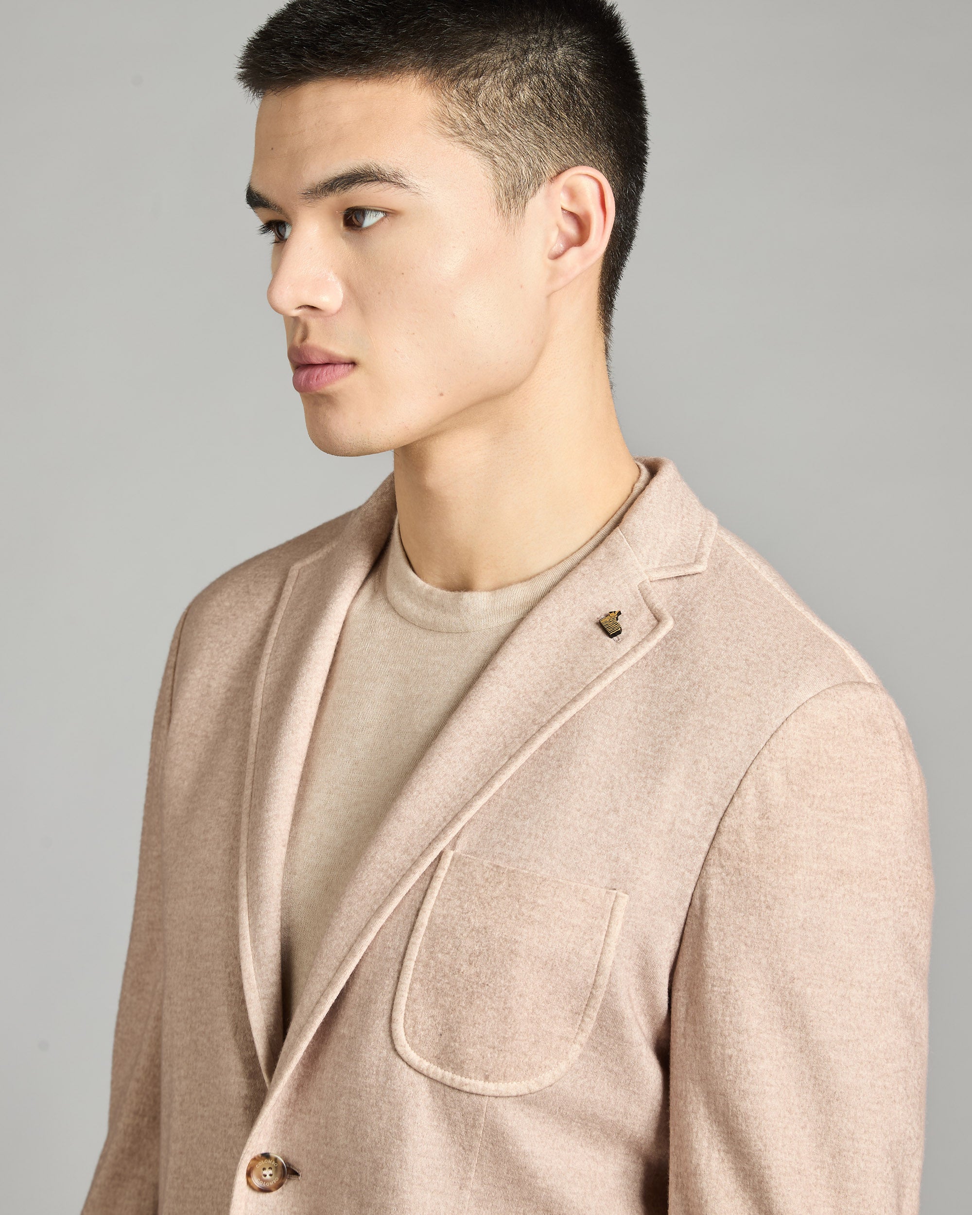 Beige cashmere fleece blazer 3