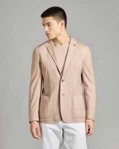 Beige cashmere fleece blazer 2