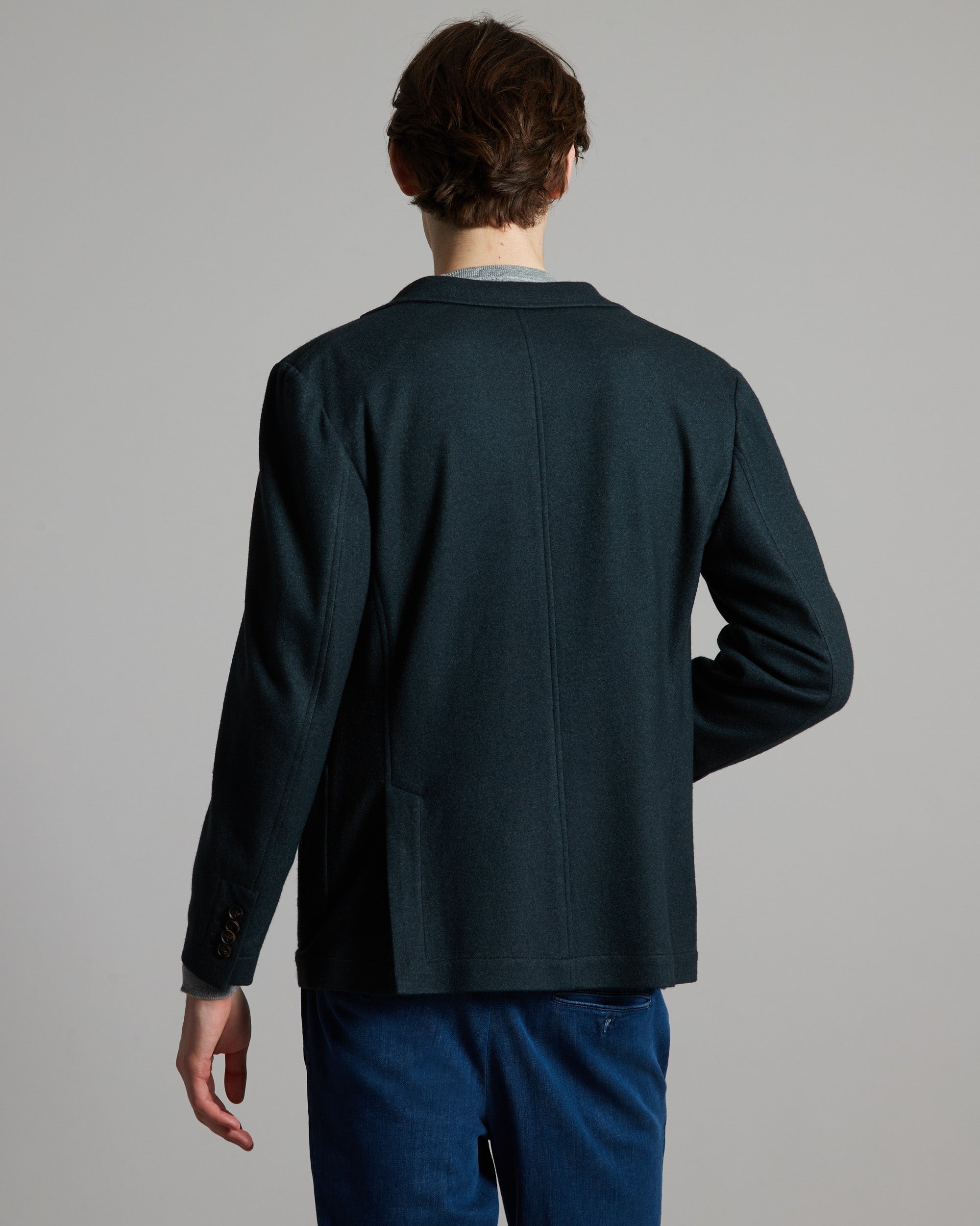 Green cashmere fleece blazer 4