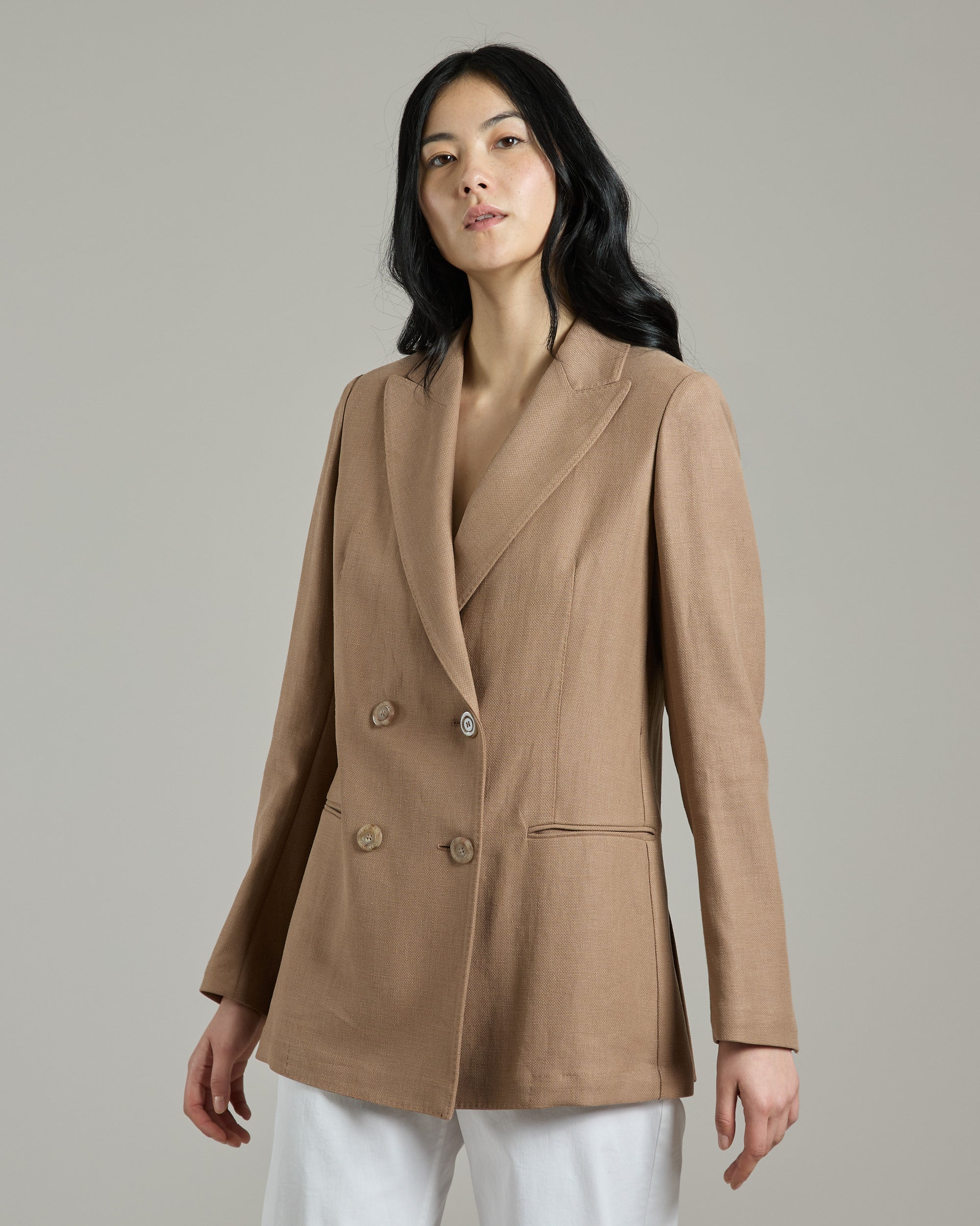 Braum Double-breasted jacket in Canvas Linen 2