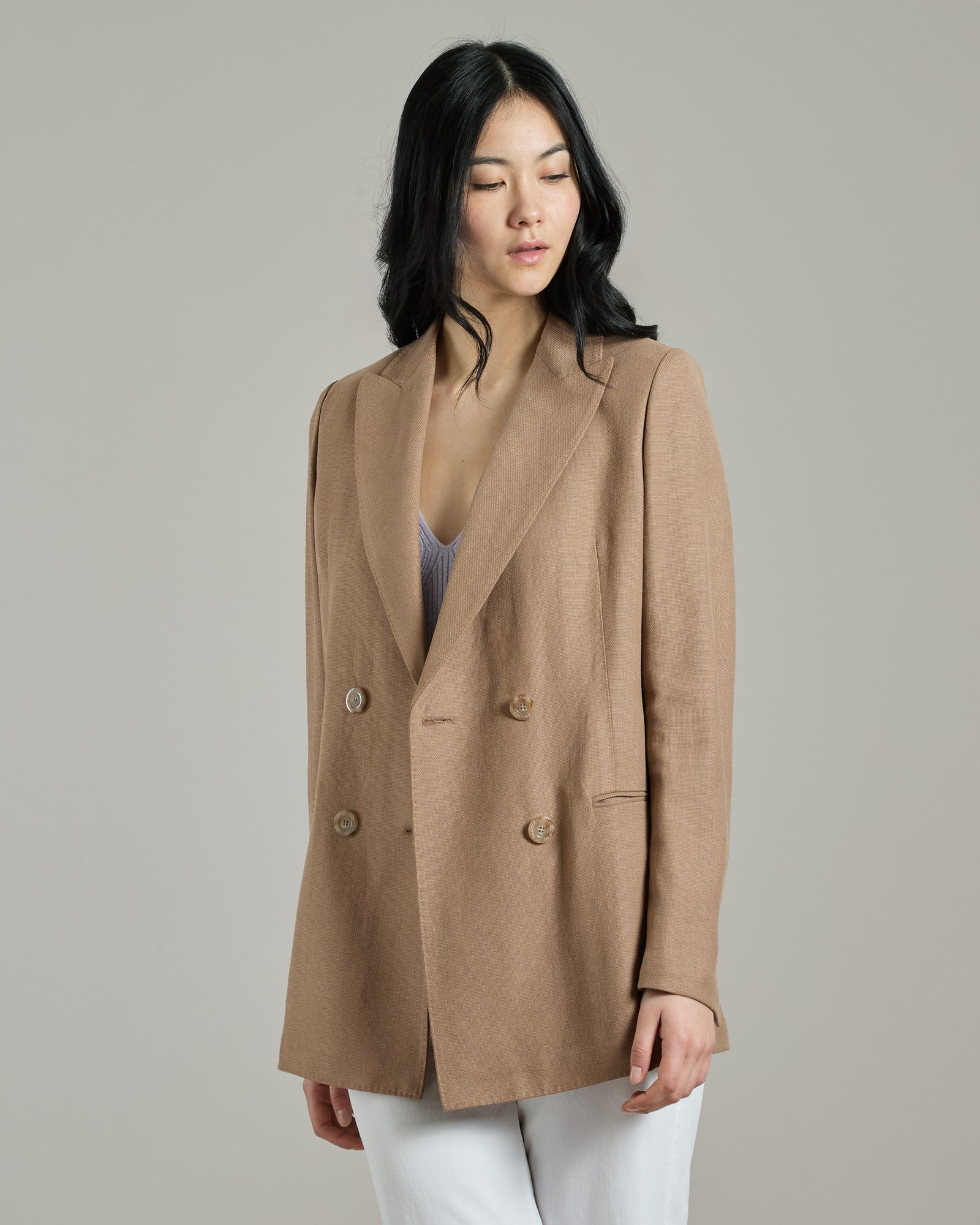 Braum Double-breasted jacket in Canvas Linen