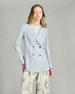 Cashmere 4.0 light blue double-breasted jacket.