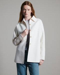 Shirt Jacket in white double face cashmere 2