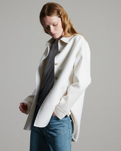 Shirt Jacket in white double face cashmere