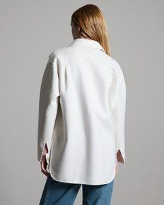 Shirt Jacket in white double face cashmere