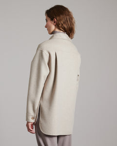 Beige mélange Shirt Jacket in double face cashmere 3