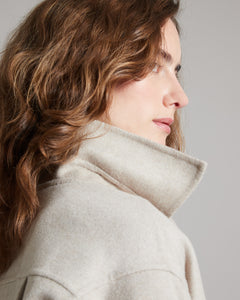 Beige mélange Shirt Jacket in double face cashmere 4