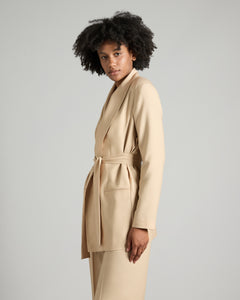 Beige Cashmere 4.0 jacket with belt