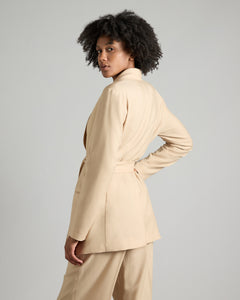 Beige Cashmere 4.0 jacket with belt