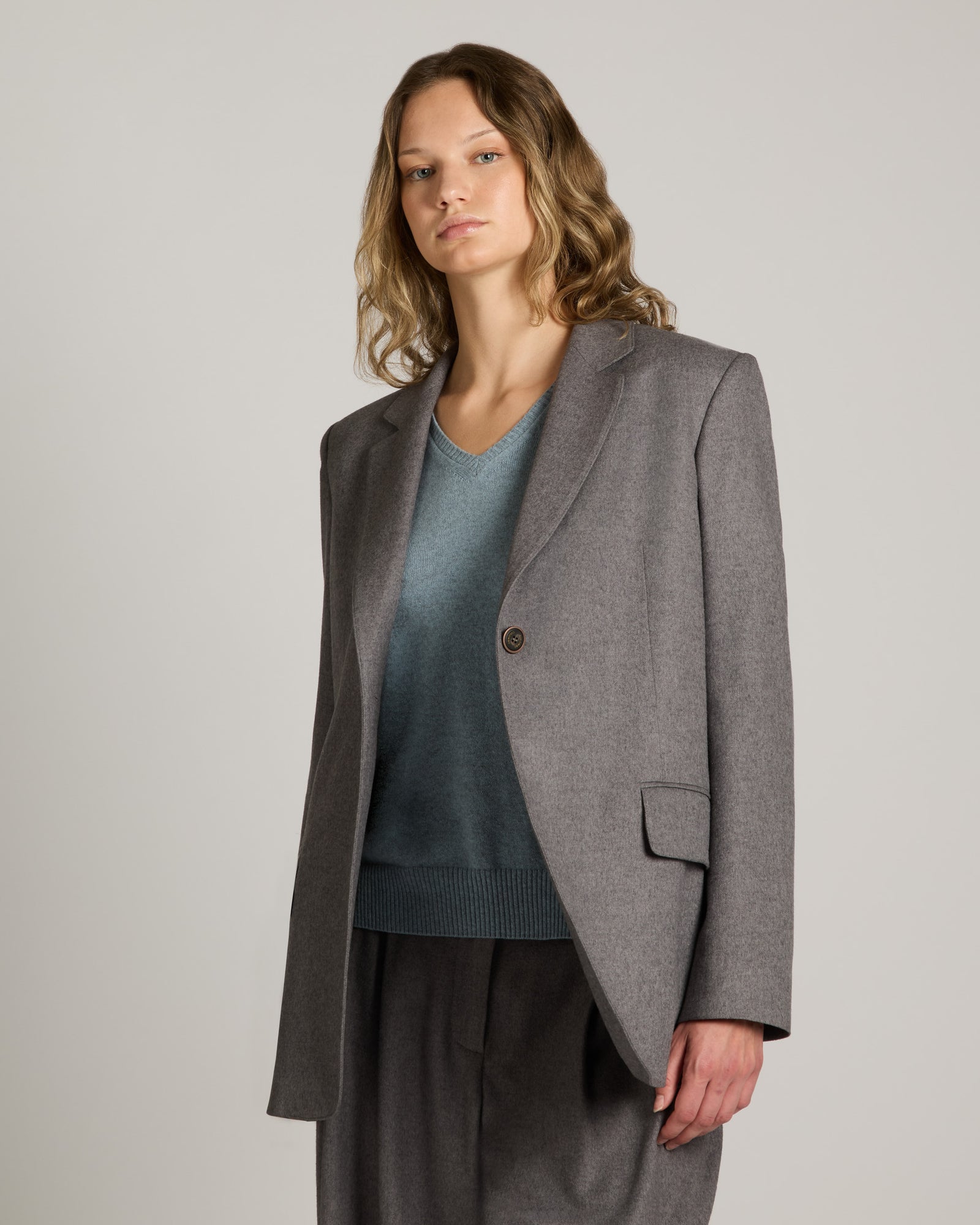 Oversized jacket in touch cashmere