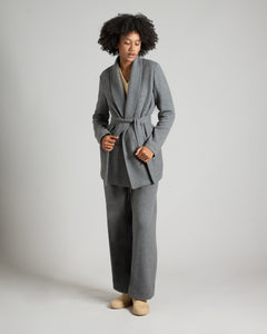 Dark grey cashmere fleece blazer 3
