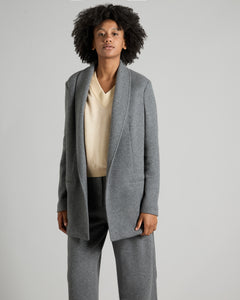 Dark grey cashmere fleece blazer 2