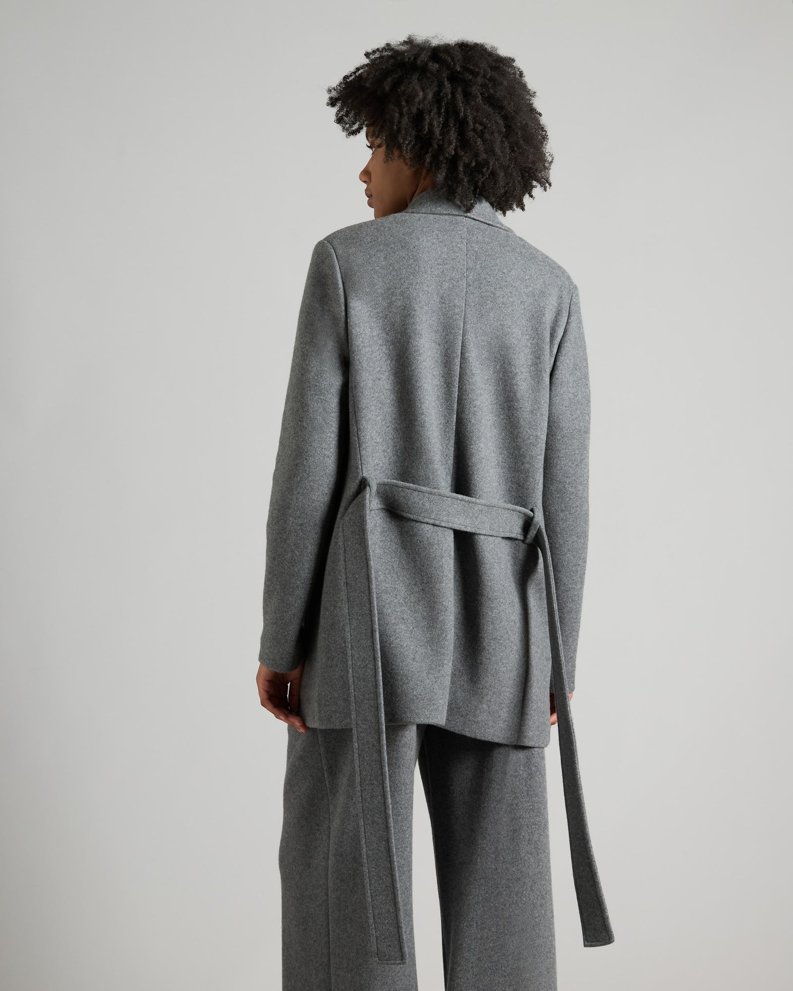 Dark grey cashmere fleece blazer 4