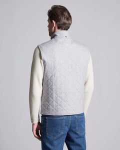 Grey/Ice White men's reversible quilted cashmere vest 2