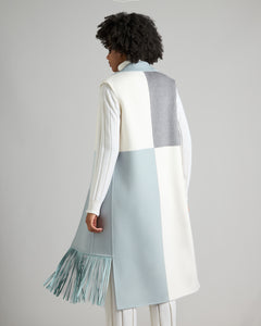 waistcoat in double Cashmere with fringes