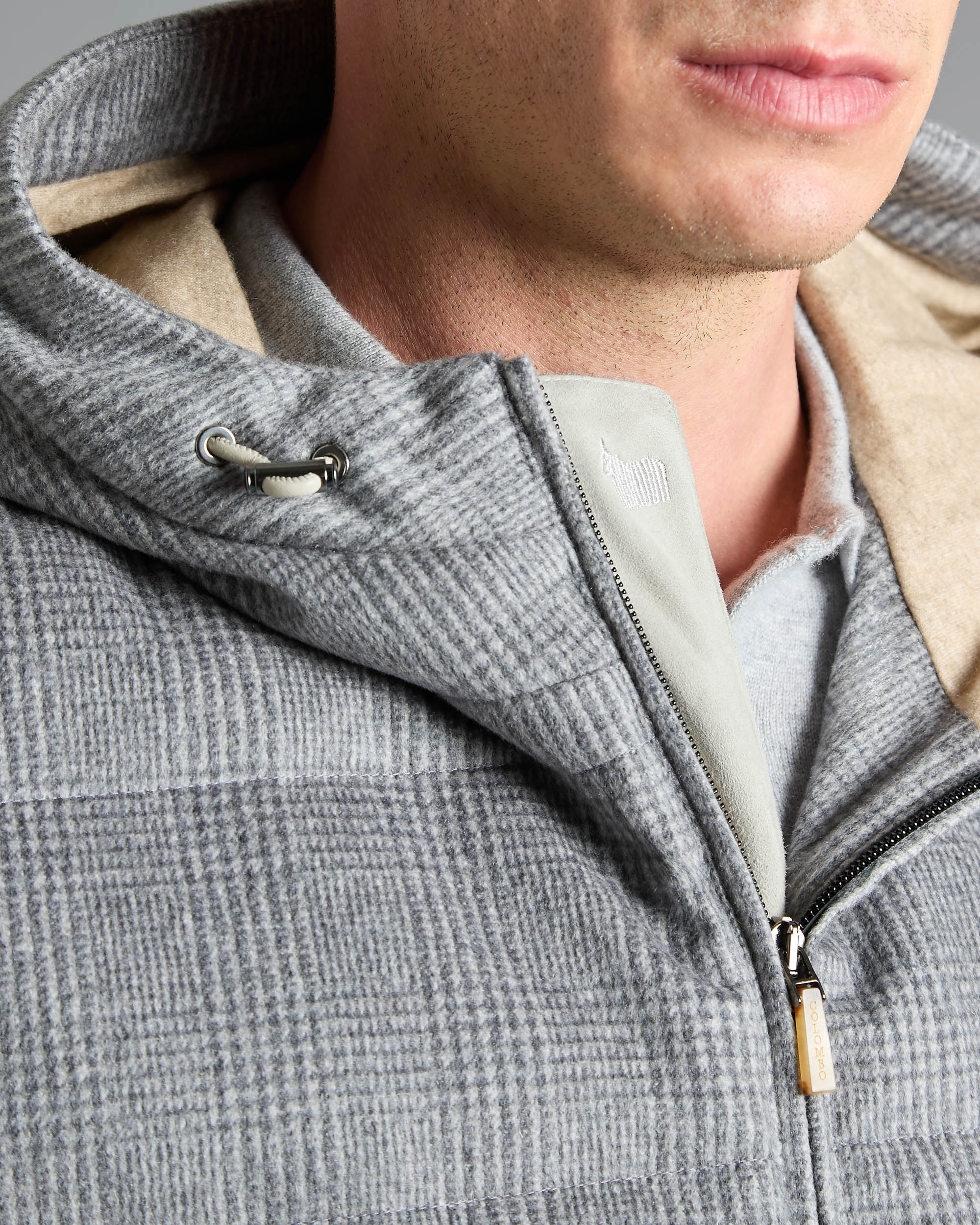 Grey mambrain cashmere down vest