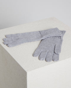 Strickhandschuhe aus hellgrau Kid Cashmere