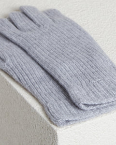 Strickhandschuhe aus hellgrauem Kid Cashmere