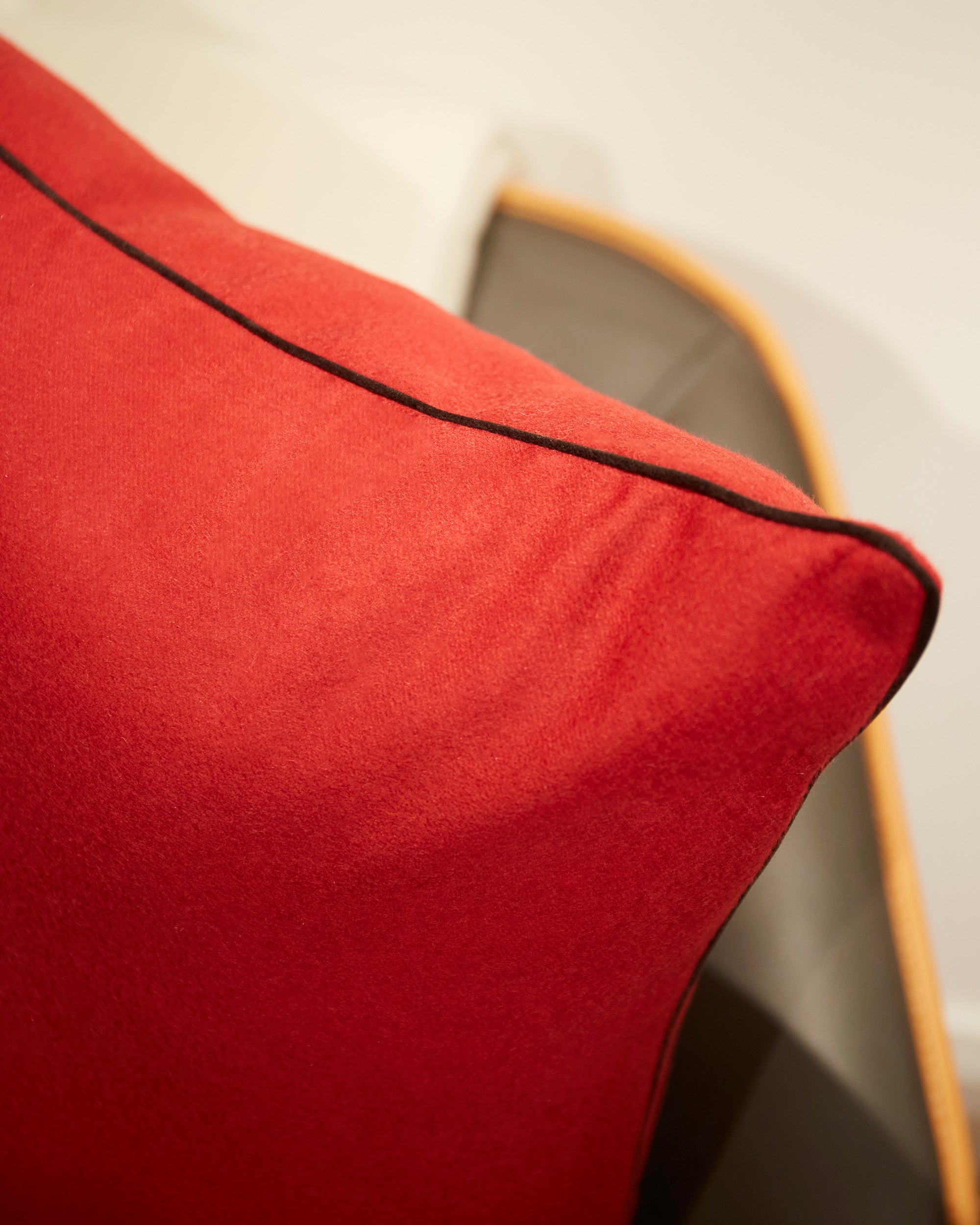 Red pure cashmere pillow