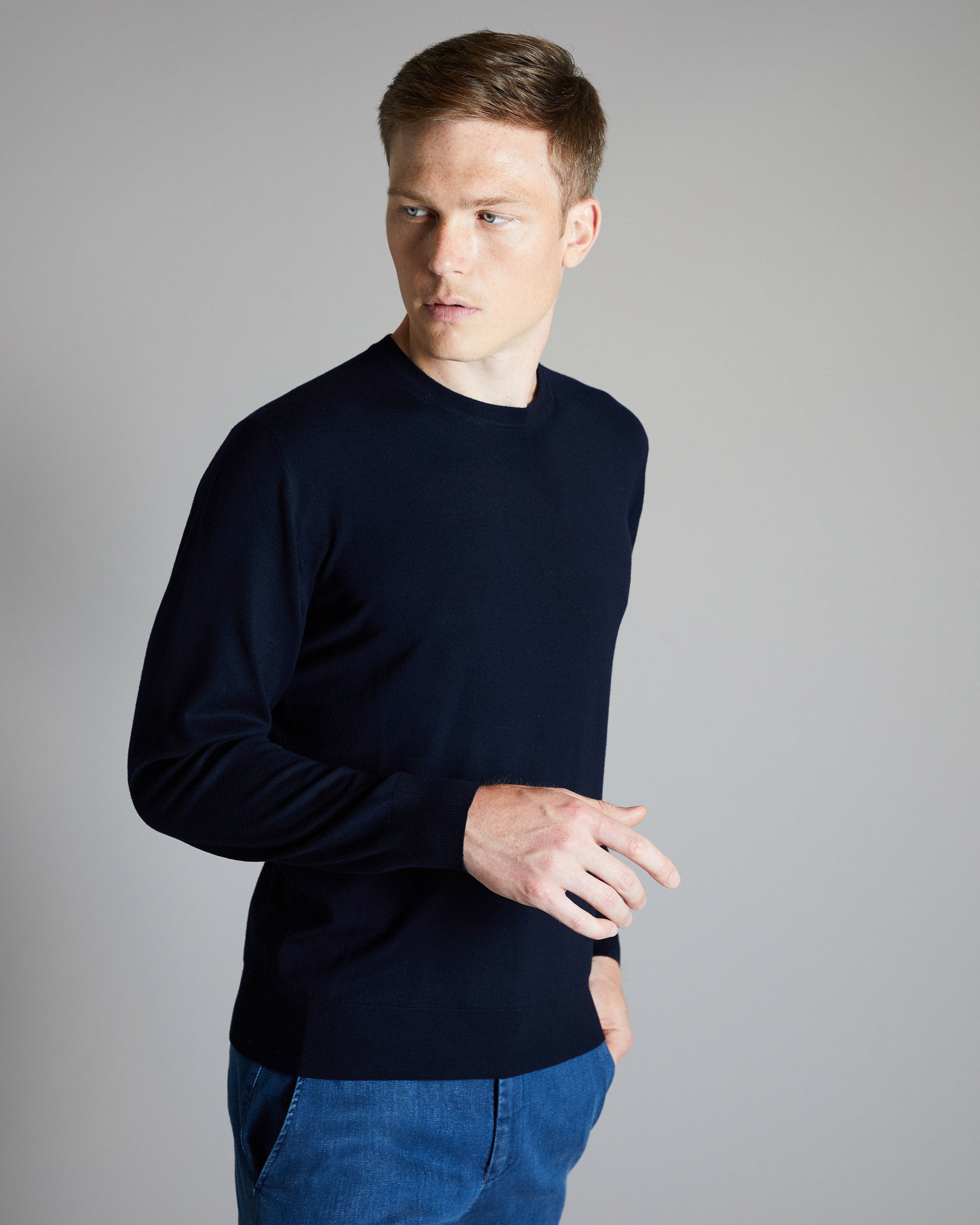 12.8 Kid wool navy crewneck