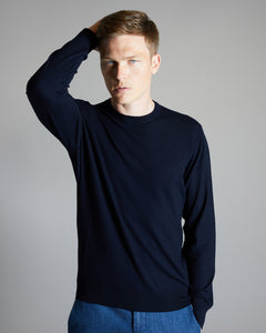 12.8 Kid wool navy crewneck